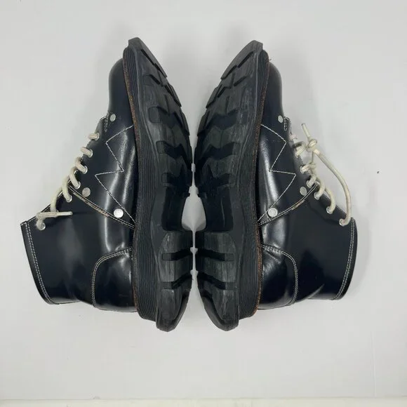 Alexander McQueen Tread Black Leather Lace Up Combat Boots EU 38 - Picture 6 of 16